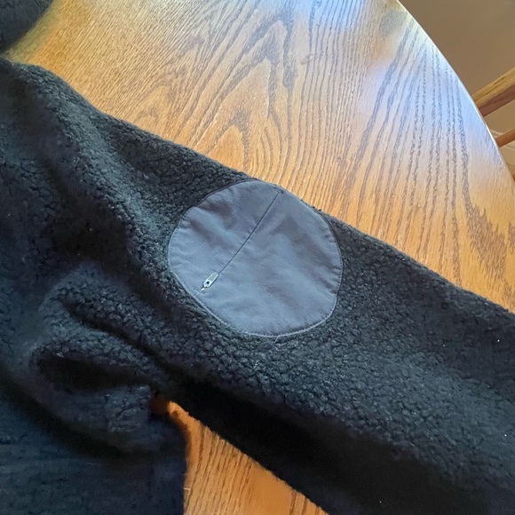 Outdoor Voices MegaFleece 1/2 Zip Hoodie Black Wool Blend Size L - Picture 5 of 9